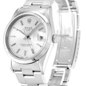 Rolex Oyster Perpetual Date 34mm Silver Dial 15200