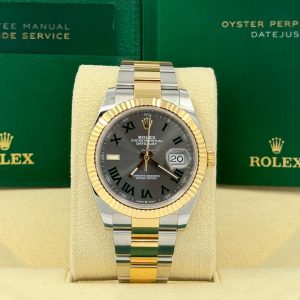 Rolex Datejust 41 WIMBLEDON Mint 2020 41mm Gray Roman Dial Oyster