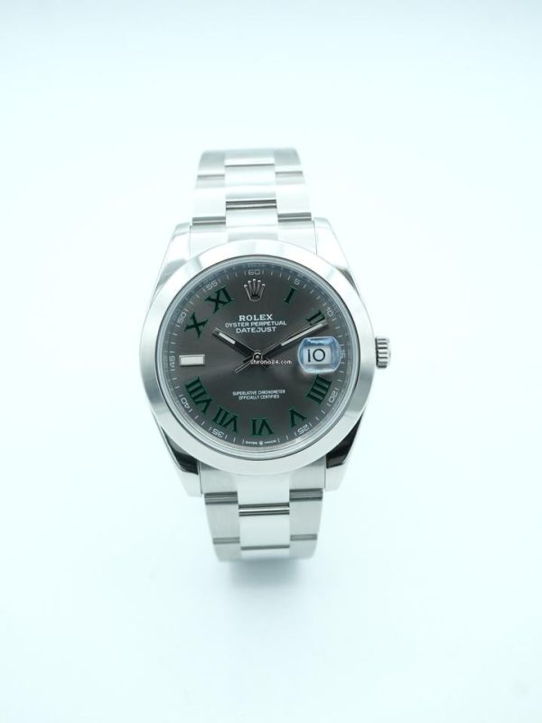 Rolex Datejust 41 mm Smooth Bezel Slate Grey Wimbledon