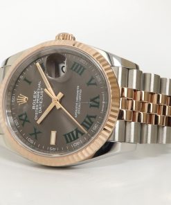 Rolex Datejust 36 18kt Rose Gold & Stainless Steel Wimbledon Dial Jubilee