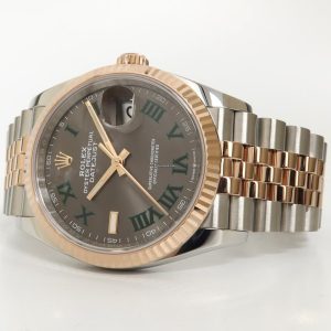 Rolex Datejust 36 18kt Rose Gold & Stainless Steel Wimbledon Dial Jubilee