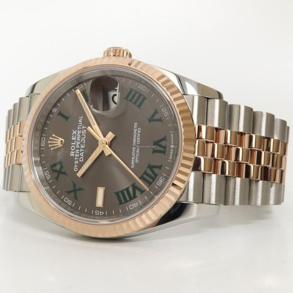 Rolex Datejust 36 18kt Rose Gold & Stainless Steel Wimbledon Dial Jubilee