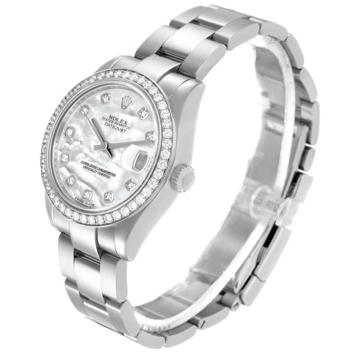 Rolex Datejust Midsize 31 Steel Diamond Mother Of Pearl Dial Ladies Watch 178384