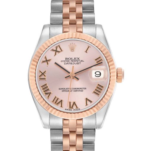 Rolex Datejust Steel Rose Gold Pink Dial Ladies Watch 178271 Box Card