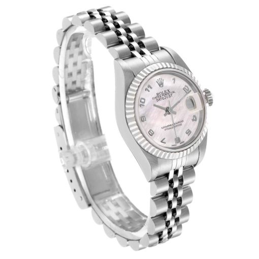 Rolex Datejust Steel White Gold Mother of Pearl Dial Ladies Watch 79174