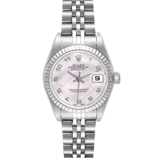 Rolex Datejust Steel White Gold Mother of Pearl Dial Ladies Watch 79174