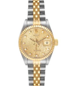 Rolex Datejust Steel Yellow Gold Anniversary Diamond Ladies Watch 69173