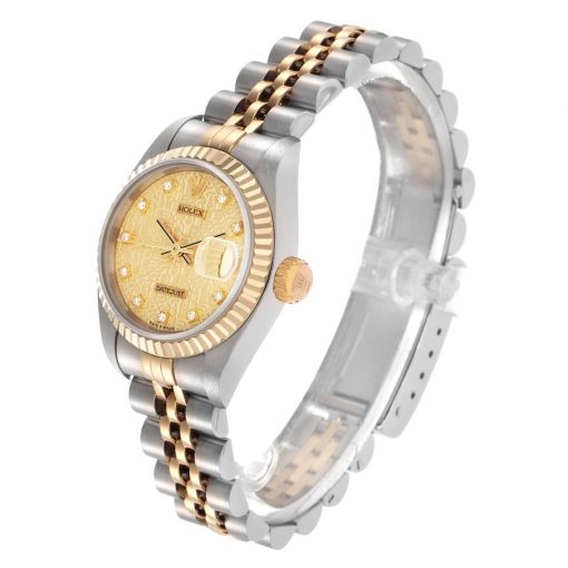 Rolex Datejust Steel Yellow Gold Anniversary Diamond Ladies Watch 69173
