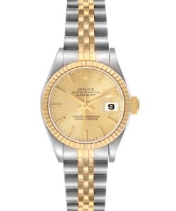 Rolex Datejust Steel Yellow Gold Ladies Watch 69173 Papers