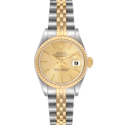 Rolex Datejust Steel Yellow Gold Ladies Watch 69173 Papers