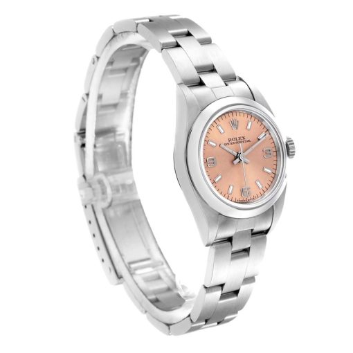 Rolex Oyster Perpetual Salmon Dial Automatic Steel Ladies Watch 76080