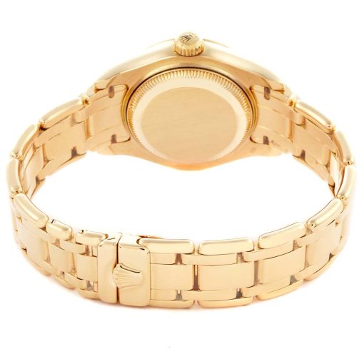 Rolex Pearlmaster Yellow Gold Silver Diamond Ladies Watch 69318