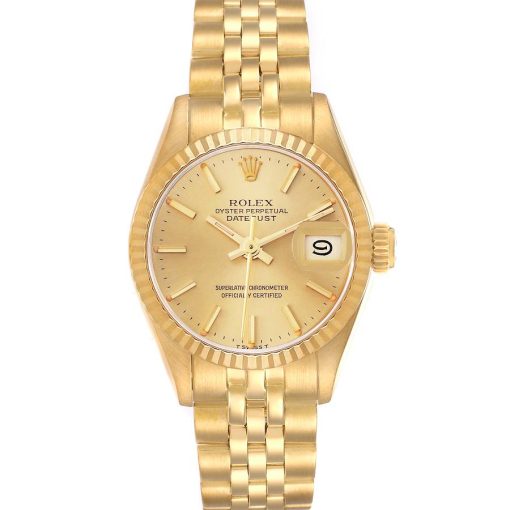 Rolex President Datejust 26 Yellow Gold Ladies Watch 69178 Box Papers