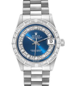 Rolex President Platinum Myriad Diamond Ladies Watch 68266 Box Papers
